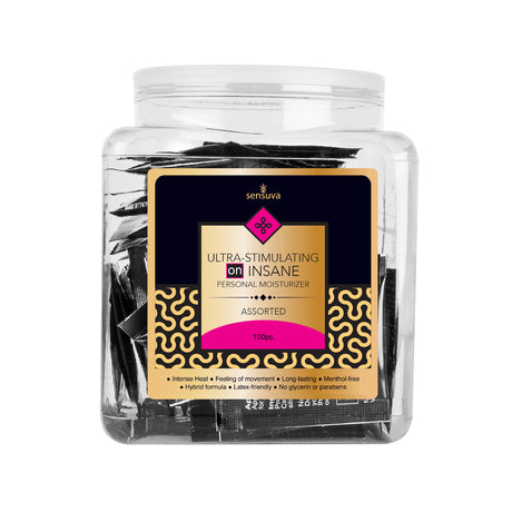 Sensuva ON Insane Ultra-Stimulating Personal Moisturizer, Assorted 100-Pack - VL797-100AF