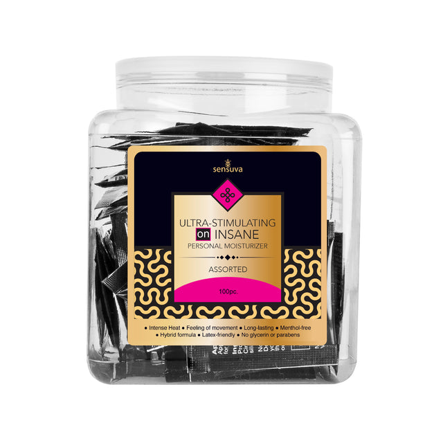Sensuva ON Insane Ultra-Stimulating Personal Moisturizer, Assorted 100-Pack - VL797-100AF