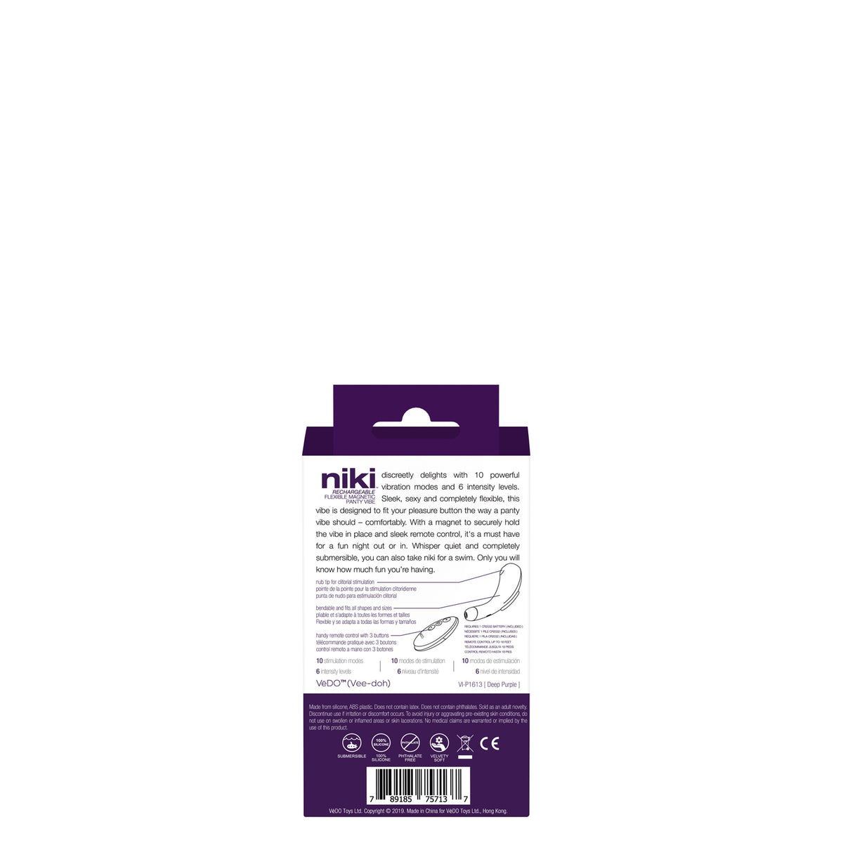 Niki Rechargeable Flexible Magnetic Panty Vibe - Purple