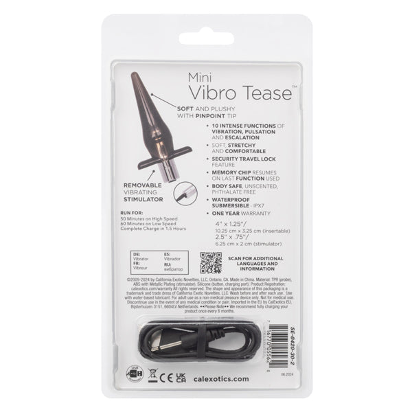 Mini Tease Slender Probe - Smoke Rechargeable by CalExotics