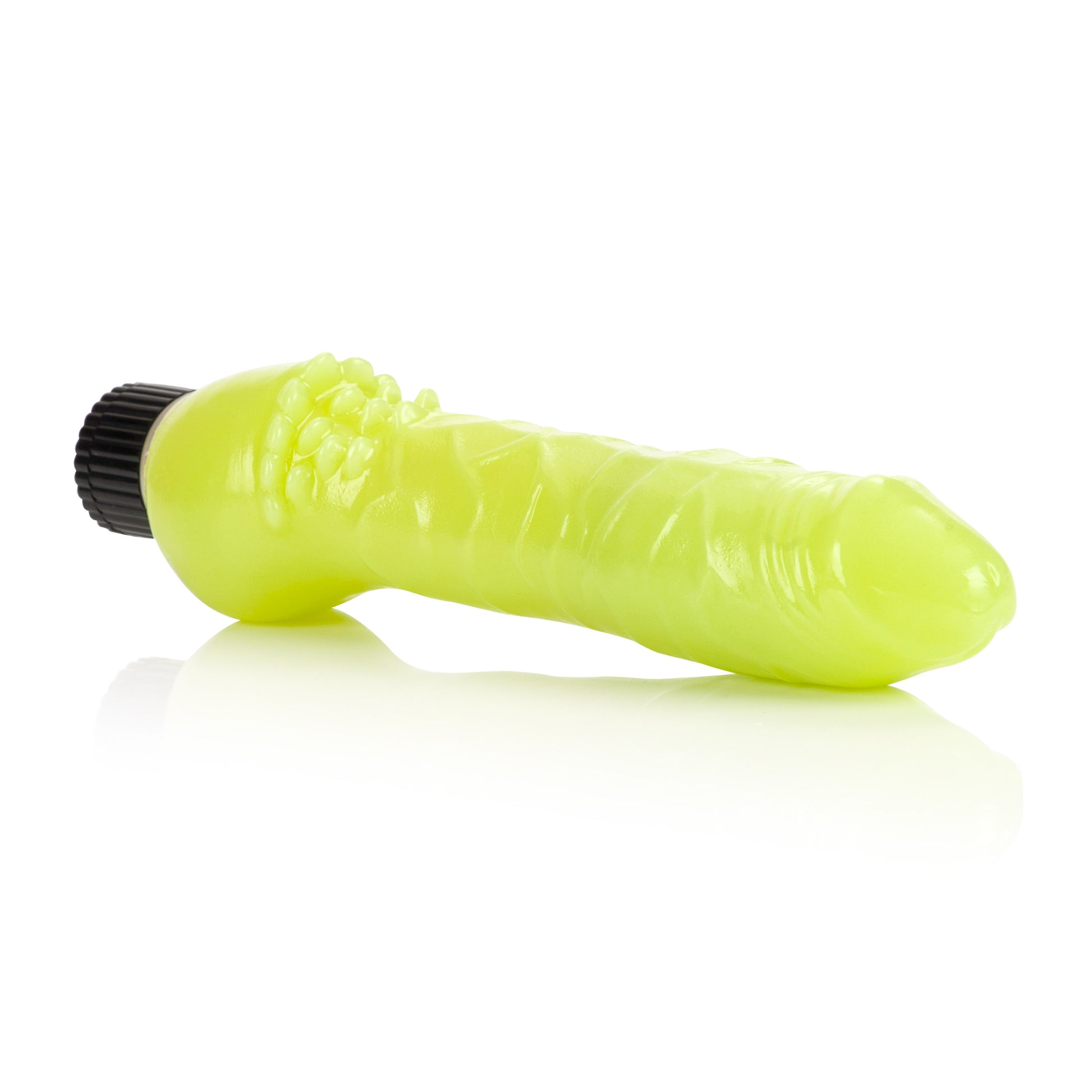 Glow-in-the-Dark Jelly Penis Vibe 7 Inches - Green by CalExotics