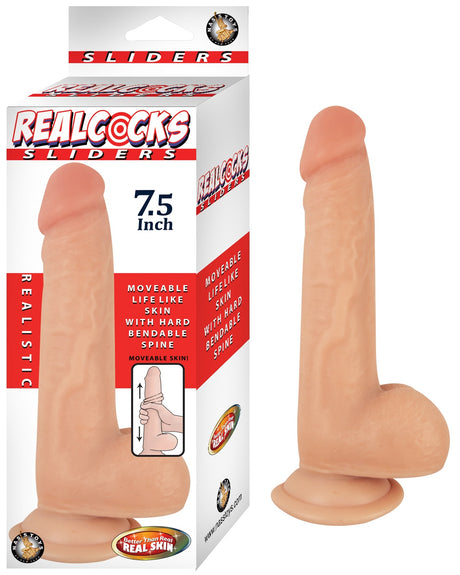 Nasstoys Realcocks Sliders Bendable Dildo, 7.5 Inch Flesh - NW2878