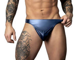 Male Power Liquid Onyx 2.0 Wet-Look Thong — Blue (Fits US 36–42) - MP-300301BELX
