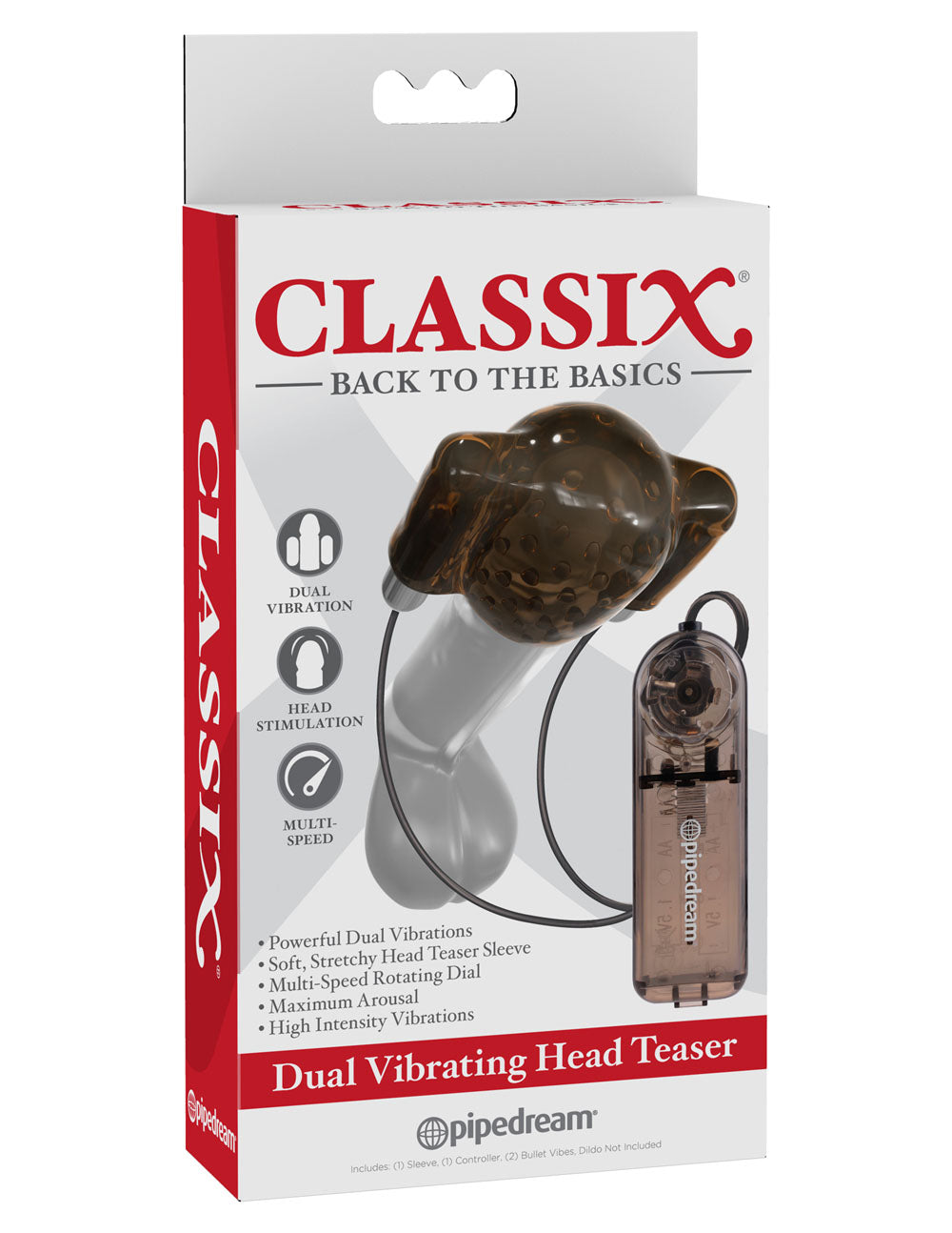 Classix Dual Vibrating Head Teaser - Black/smoke by Pipedream