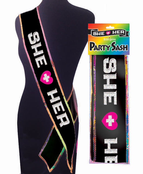 Little Genie She Plus Her Glitter Sash — 6 ft Adjustable - LG-NVC105
