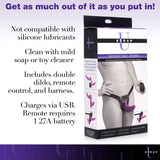 XR Brands Double Take 10-Setting Double-Ended Vibrating Strap-On — Purple - SU-AF864-PUR