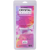 Doc Johnson Crystal Jellies Curved Realistic Dildo with Balls — 7 in Pink - DJ0288-35-CD