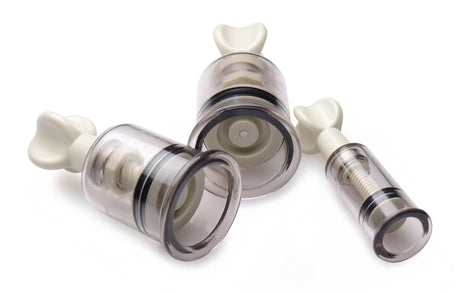 XR Brands Clit & Nipple Suckers Set — Twist Suction Cylinders - SM-AF222