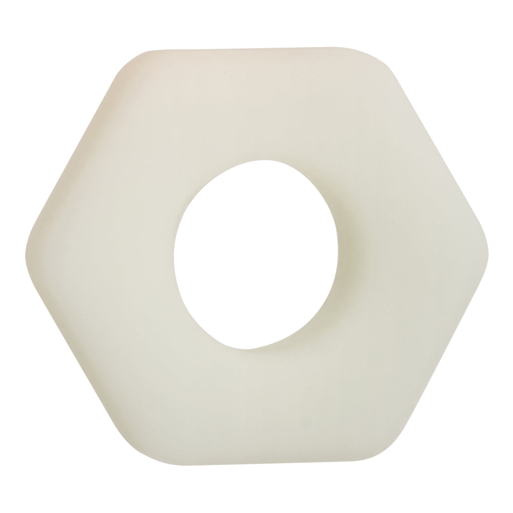 CalExotics Alpha Glow-In-The-Dark Liquid Silicone Sexagon Ring — White, 0.75 in - SE1491732