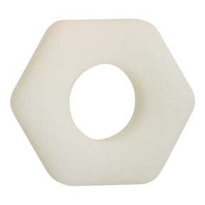 CalExotics Alpha Glow-In-The-Dark Liquid Silicone Sexagon Ring — White, 0.75 in - SE1491732