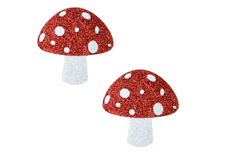 Neva Nude Almost Emoji Sparkly Red Shroom Nipple Covers — 2 Pack - NN-CM-SHR-NS