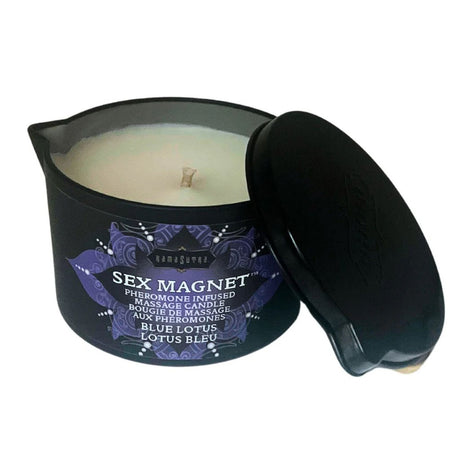 Kama Sutra Sex Magnet Blue Lotus Pheromone Massage Candle, 6 oz - KS-12071