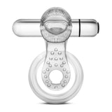 Blush Stay Hard 10-Function Vibrating Tongue Ring — Clear (8.89 x 6.35 cm) - BL-66912