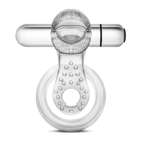 Blush Stay Hard 10-Function Vibrating Tongue Ring — Clear (8.89 x 6.35 cm) - BL-66912
