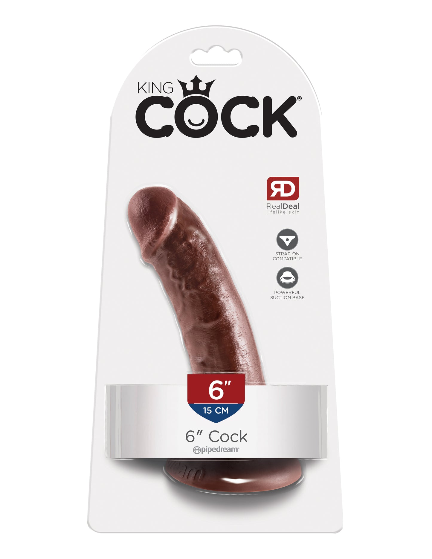 King Cock 6-Inch Cock - Brown by Pipedream