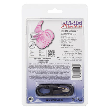 CalExotics Stretchy Vibrating Bunny Enhancer, Pink (Rechargeable) - SE1739042