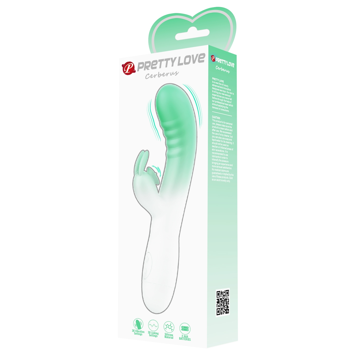 Pretty Love Cerberus Rabbit Vibrator — 30 Modes, Aqua Ombre - BI-014795-A1B