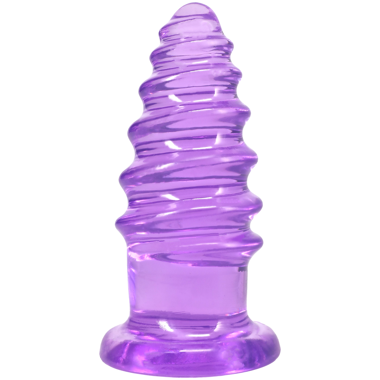 Doc Johnson Crystal Jellies Anal Twist — 7 Inch Purple - DJ0289-17-CD