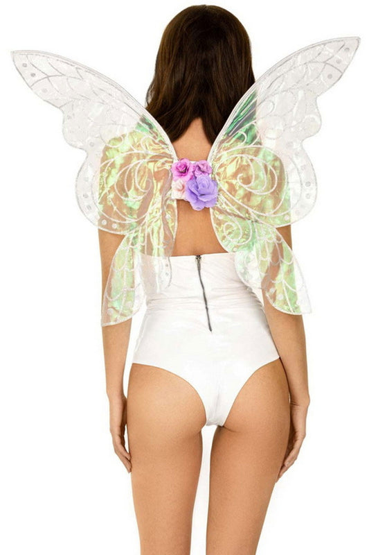 Leg Avenue Iridescent Glitter Fairy Wings — One Size, Multicolor - LA-A1089MUL