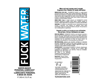 Fuck Water Clear 8.1oz Water Based Lubricant by Fuck Water