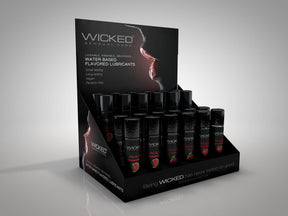 Wicked Sensual Care Aqua Water-Based Lubricant, 24 x 1 oz (Strawberry, Watermelon, Cherry) - WS-90435