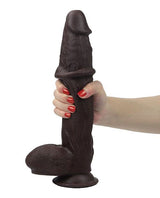 Real Skin 12 Dual Layer Dildo - Dark Brown