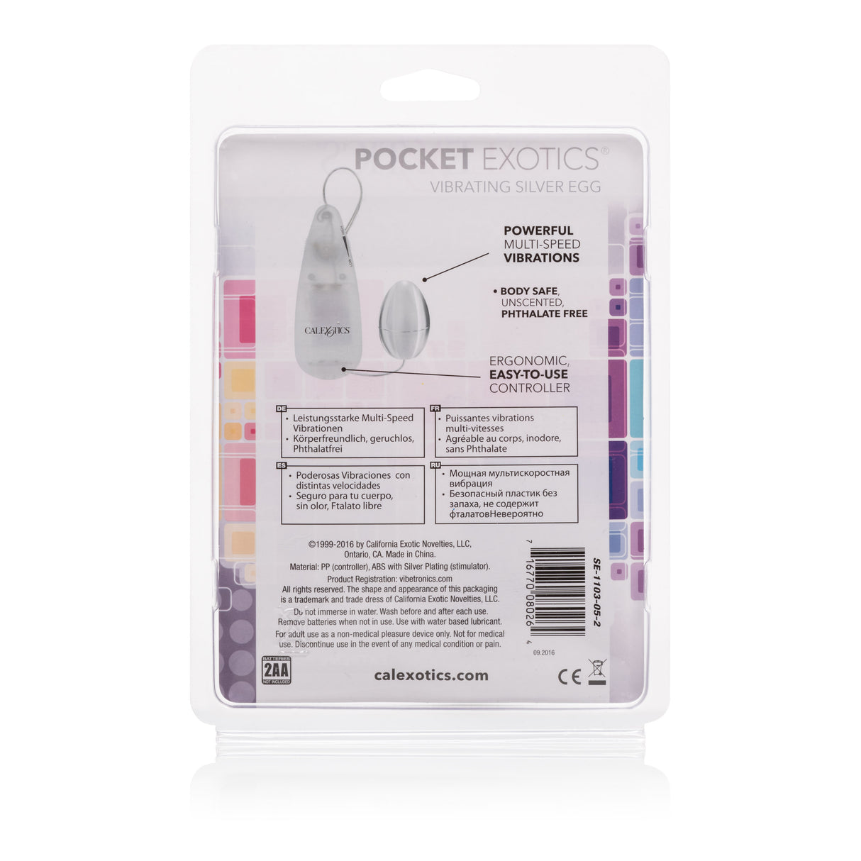 CalExotics Pocket Exotics Vibrating Egg — Silver - SE1103052