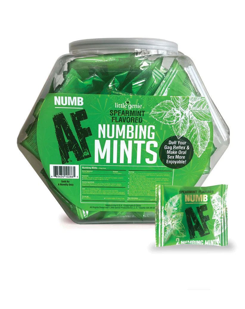 Little Genie Numb Af Spearmint Numbing Mints, Lidocaine 5% — 100 Count - LG-BT608