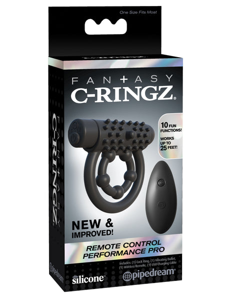 Fantasy C-Ringz Remote Control Performance Pro - Black by Pipedream