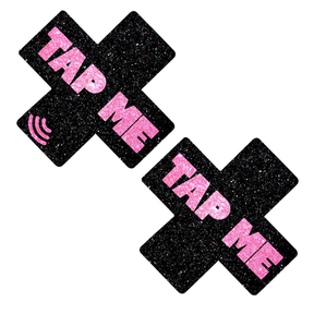 Neva Nude Tap Me Pink X Smart NFC Pasties — Black - PTM-XF-BM