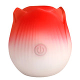 XR Brands Pulsing Petals Throbbing Rose Stimulator - Red - INM-AH387-RED