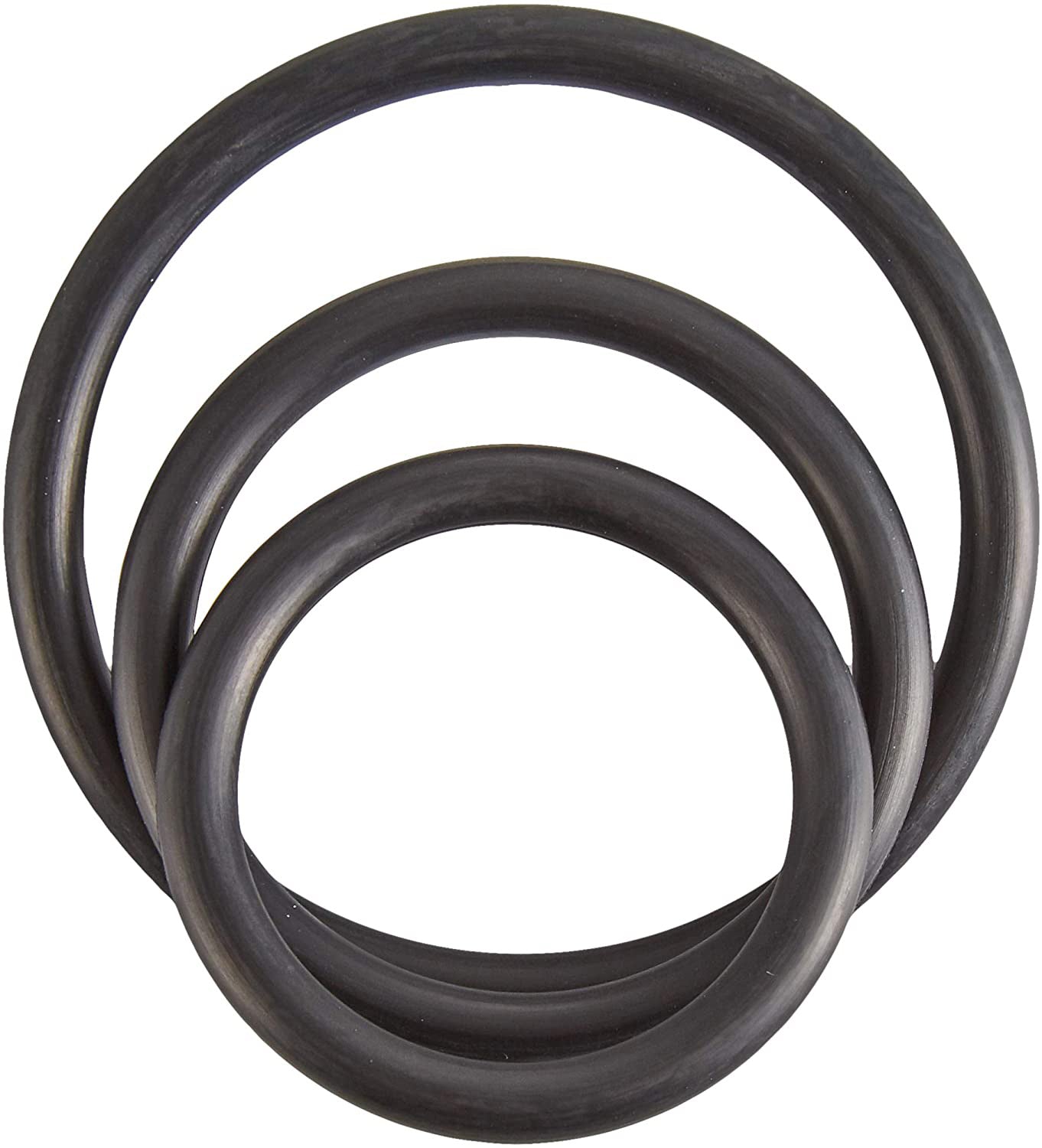 Rubber Cock Ring Set - Black by Spartacus