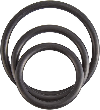 Rubber Cock Ring Set - Black by Spartacus