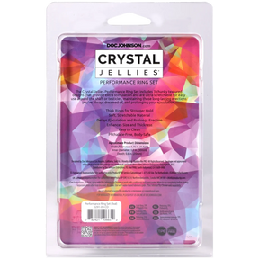 Doc Johnson Crystal Jellies Performance Ring Set — 3 Pack, Teal - DJ0291-09-CD