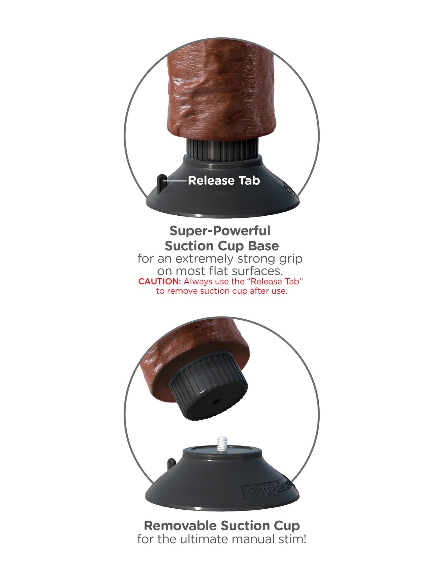 King Cock 8-Inch Vibrating Cock - Brown by Pipedream