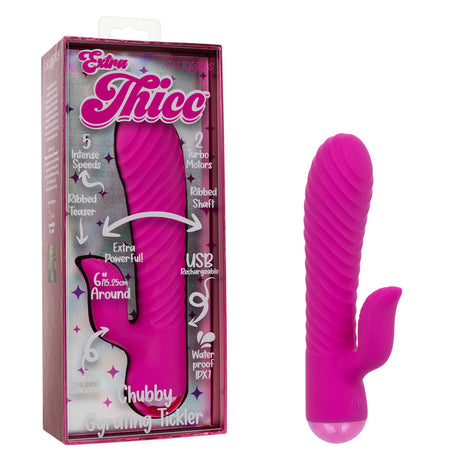 CalExotics Extra Thicc Chubby Gyrating Tickler, Pink — 8.75 in - SE0650753
