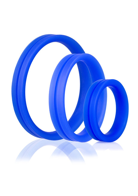 Screaming O Ringo Pro X3 Cock Ring Pack — Blue (L, XL, XXL) - PRO-BU-101E