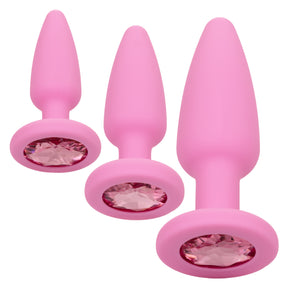 CalExotics Crystal Booty Kit — 3-Piece Pink Anal Plug Set - SE0004392