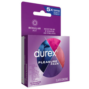 Paradise Marketing Durex Pleasure Pack Condoms — Assorted Sensations, 3 Pack - PM30042