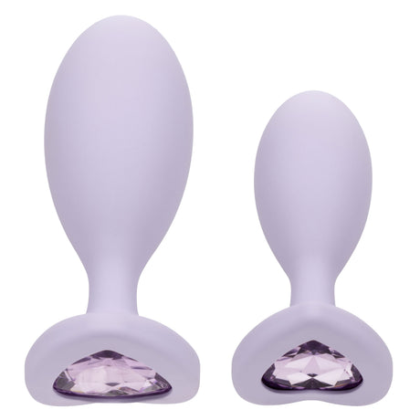 CalExotics Love Crystal Booty Duo — Purple Anal Plug Set (2-Pack) - SE0004532