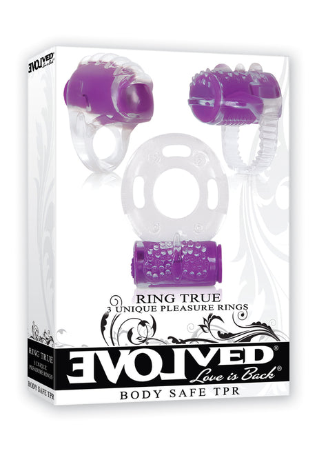 Evolved Novelties Ring True 3-Piece Vibrating Pleasure Rings - EN-KT-0182-2