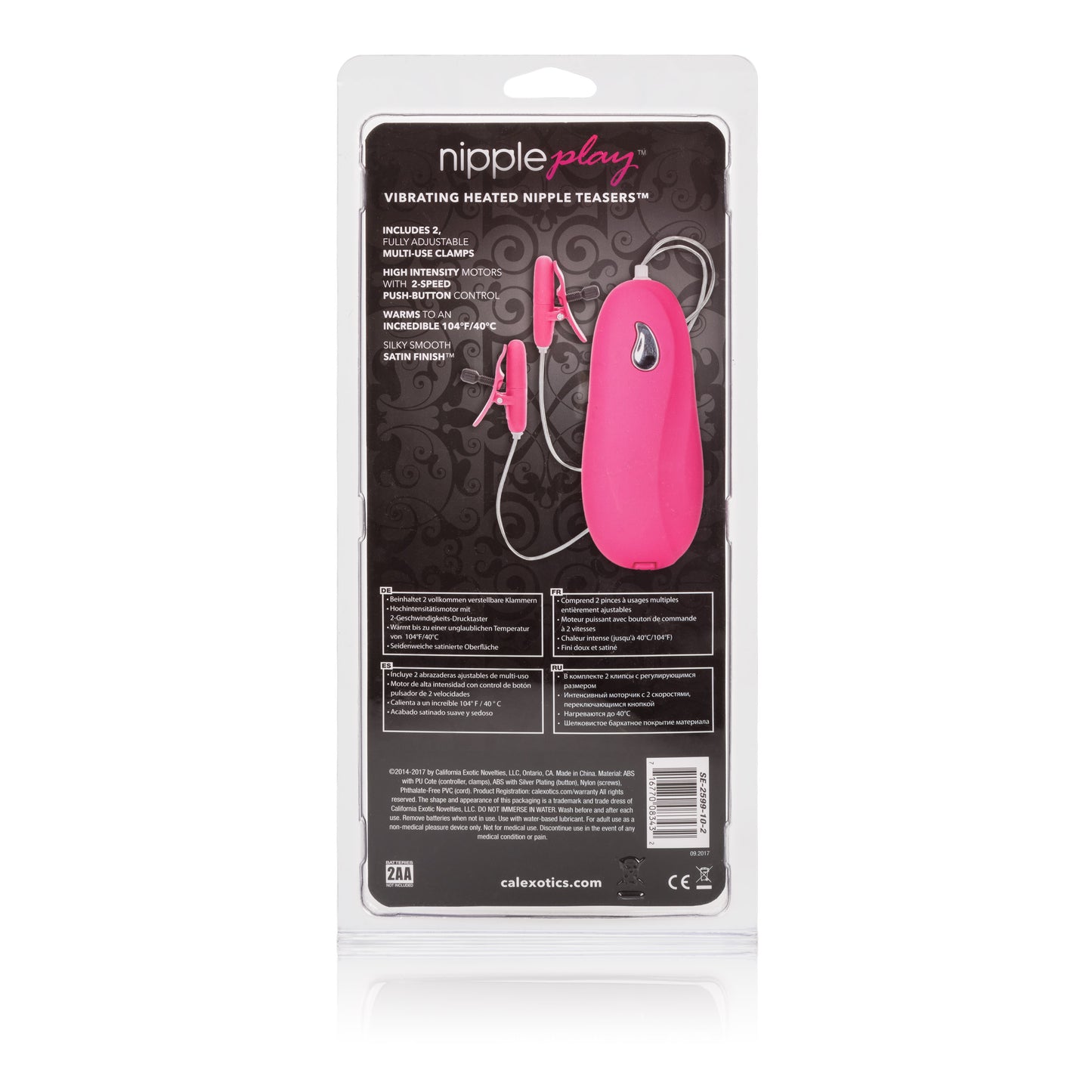 Vibrating Heated Nipple Teasers - Pink by CalExotics