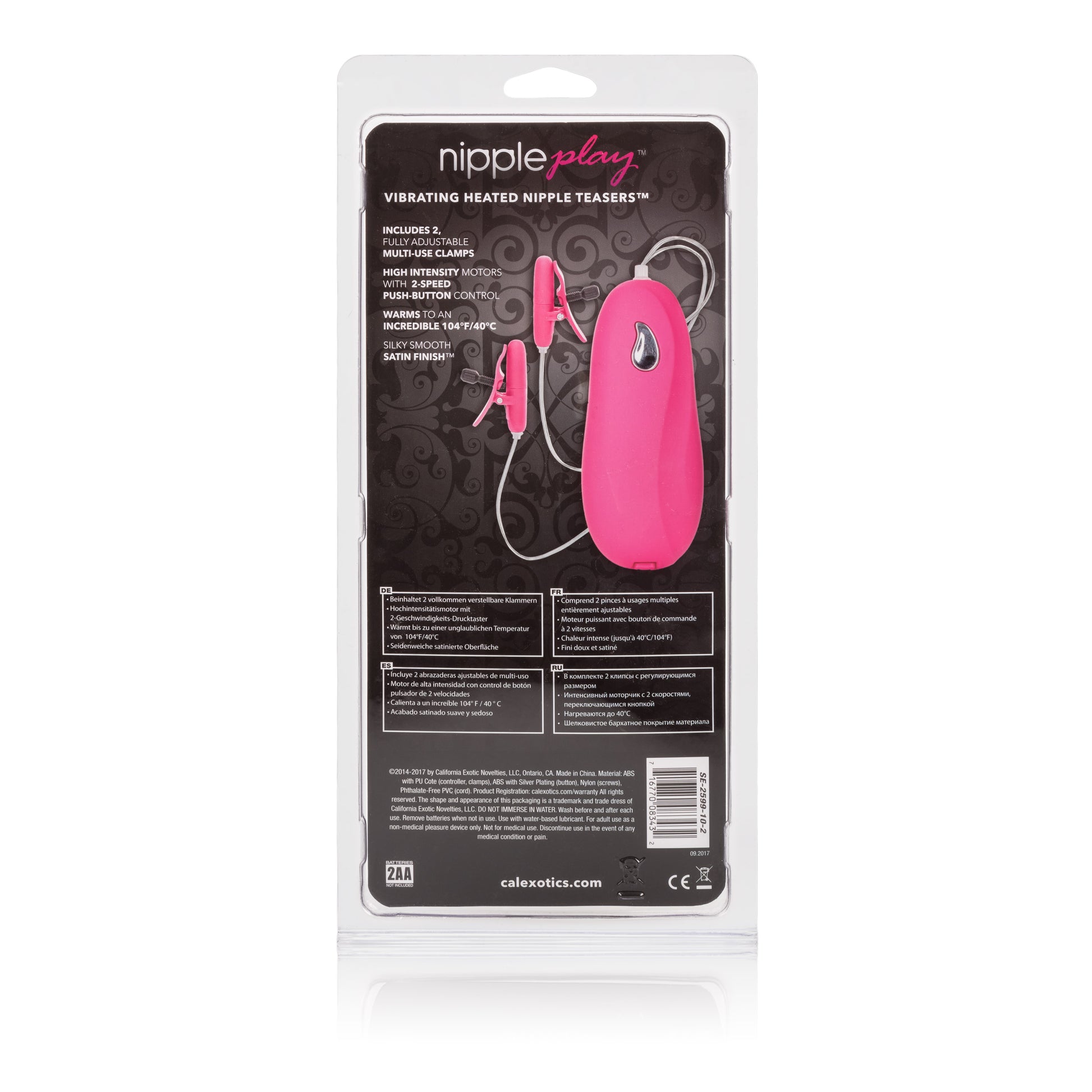 Vibrating Heated Nipple Teasers - Pink by CalExotics