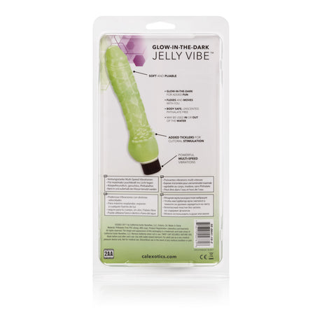 CalExotics Glow-in-the-Dark Jelly Penis Vibe, 7-Inch Green - SE0641102