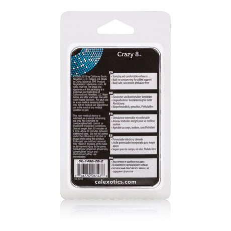 CalExotics Crazy 8 Dual Support Cock Ring - Red - SE1490202