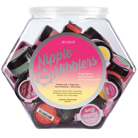 Jelique Nipple Nibblers Cool Tingle Balm — 3g Pots, Bowl of 36 - JEL2500-99