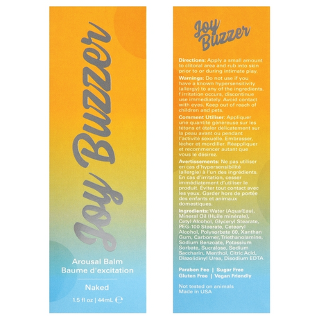 Jelique Joy Buzzer Clitoral Arousal Balm — Naked Flavor Free, 1.5oz (44 mL) - J331