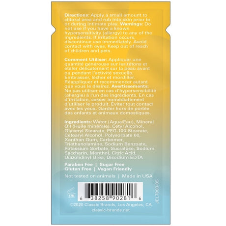 Jelique Joy Buzzer Flavor-Free Arousal Balm — Naked Foil 4 mL - J330
