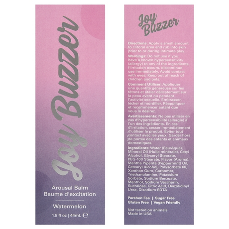 Jelique Joy Buzzer Clitoral Arousal Balm — Watermelon 1.5 oz - JEL7005-01