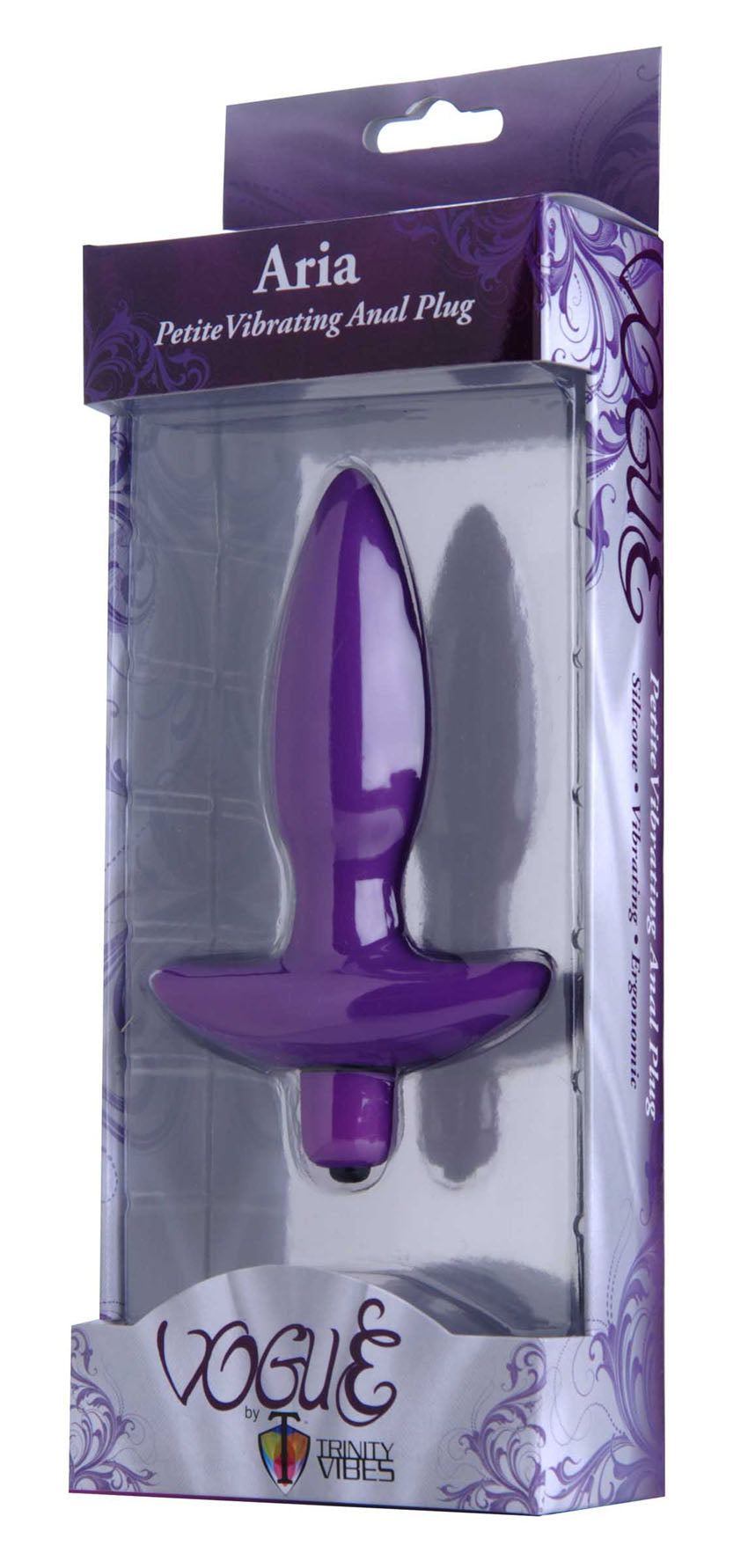 XR Brands Aria Small Silicone Vibrating Anal Plug, Purple - TV-AD330-SMALL